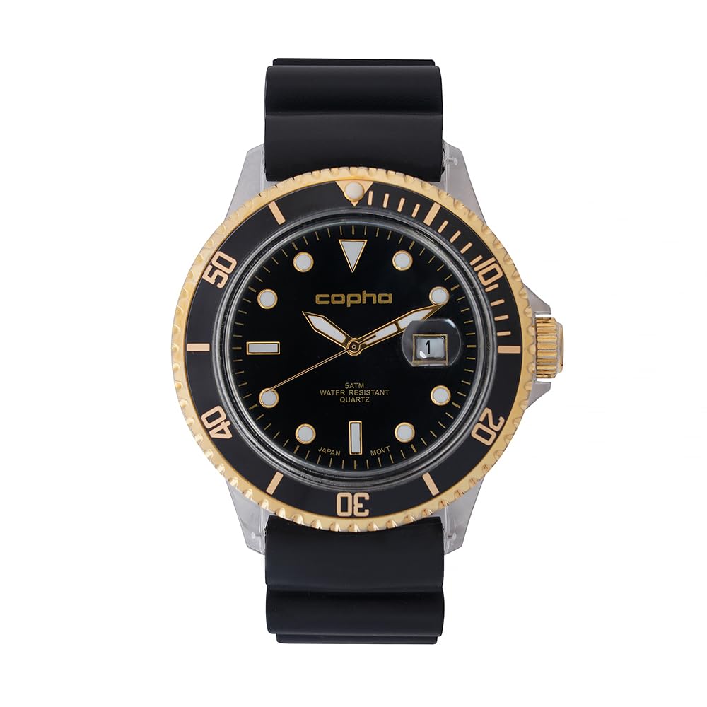 

[COPHA] Часы BRX Black-Gold LTD.ED. Мужские оригинальные импортные часы для дайвинга с резиновым ремешком
