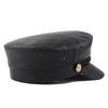 Youth pu leather newsboy flat top navy hat women's autumn and winter fashion versatile flat top hat men's duck tongue beret