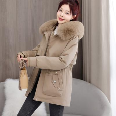 Winter New Big Fur Collar Korean Version Fashionable Versatile Padded Jacket Loose Coat