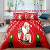 Christmas - Santa - Style Digital Printed Duvet Kit - Polyester - Bedroom Decor -1 Bed cover +2 Pillowcases (no pillow core)