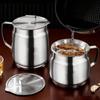 With Strainer Stainless Steel Oil Kettle 1.5/2L Grease Container Filter Oil Pitcher  Deep Frying