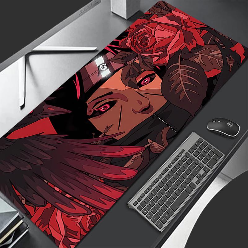 Colorful Mouse Pad Naruto Itachi Uchiha Anime Gamer Gaming Varmilo Keyboard Pad Pc Computer Rubber Desk Mat Lock Edge Mousepad