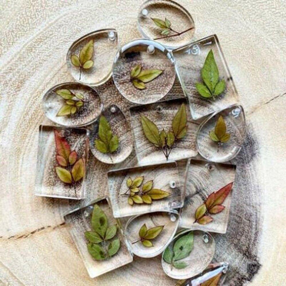 20PCS Craft Accessories Keyrings Keychain Pendant Silicone Mould Kit Resin Mold