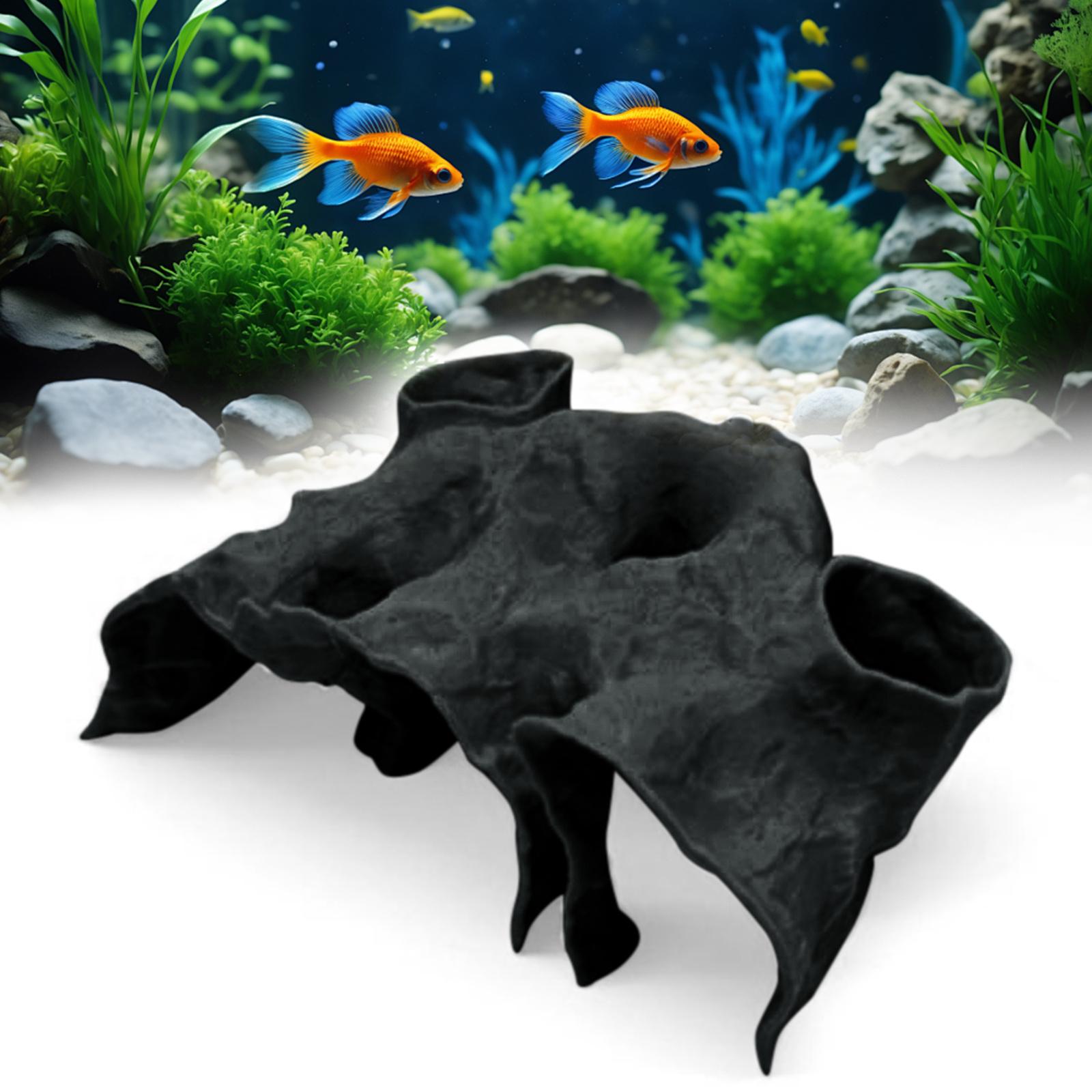 

Gravel Tunnel Cave for Aquarium Decor Natural Curve Design Fish Hideout with Smooth Surface for Tropical Fish Tank Ornament чёрный
