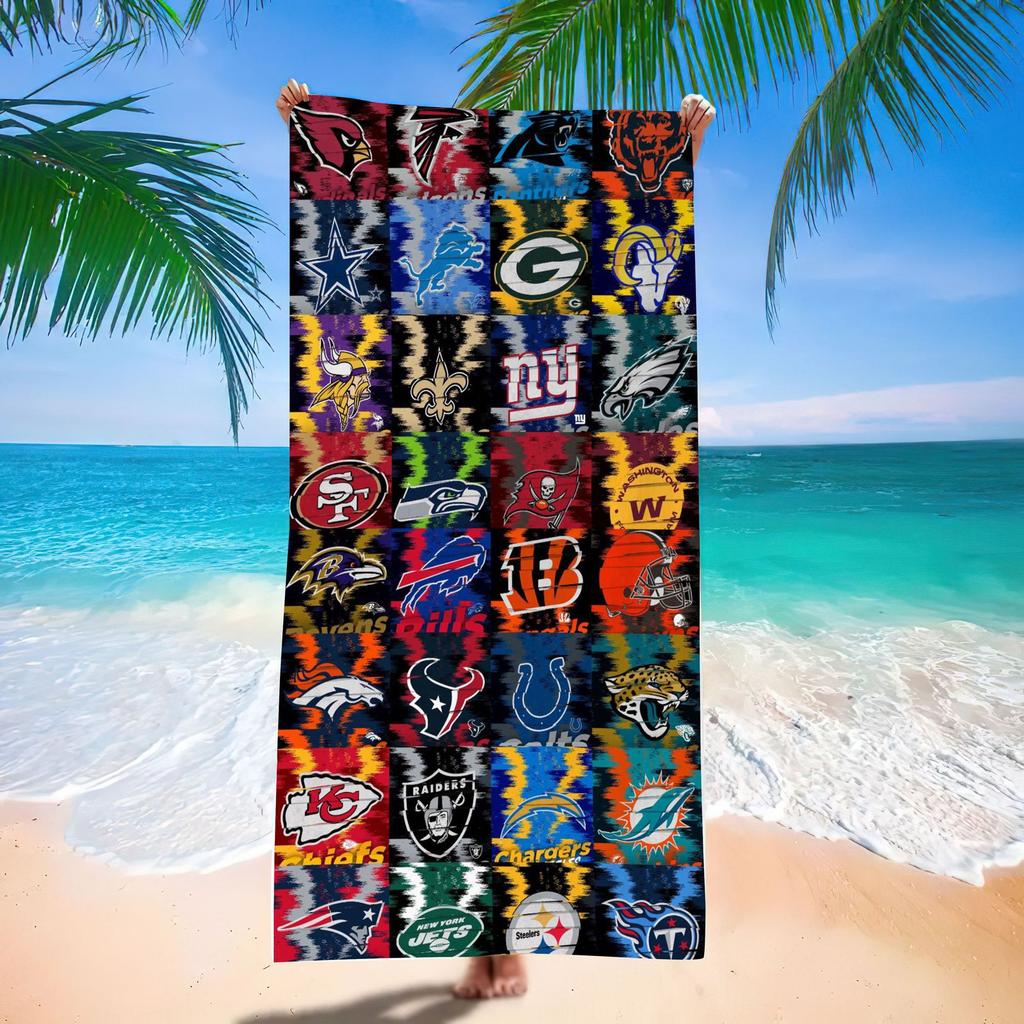 American Nfl Football Beach Towel Absorbent Quick-Drying Swimming Bath Towel Adult Beach Towel One Order
