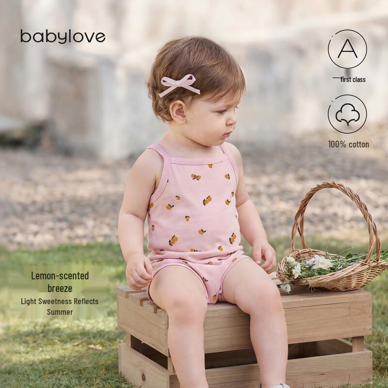 babylove Baby Girls  Pure Cotton Strappy Bodysuit for Summer 73cm