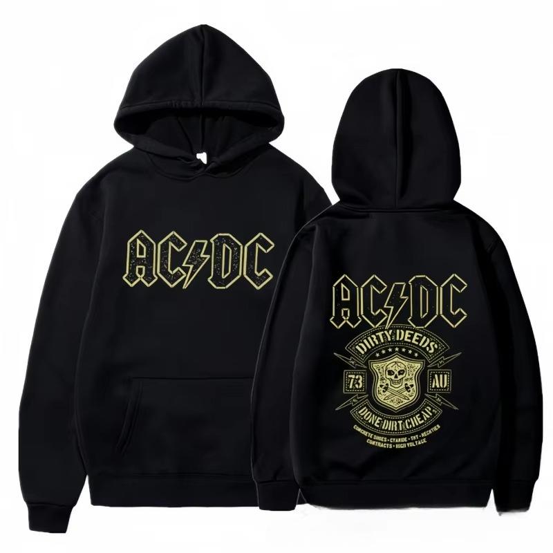 ACDC Alphabet Pattern Men's Hoodie Autumn Winter Brand Hoody Y2K Clothes Vintage Fashion New Casual Unisex Long Sleeve Pullovers