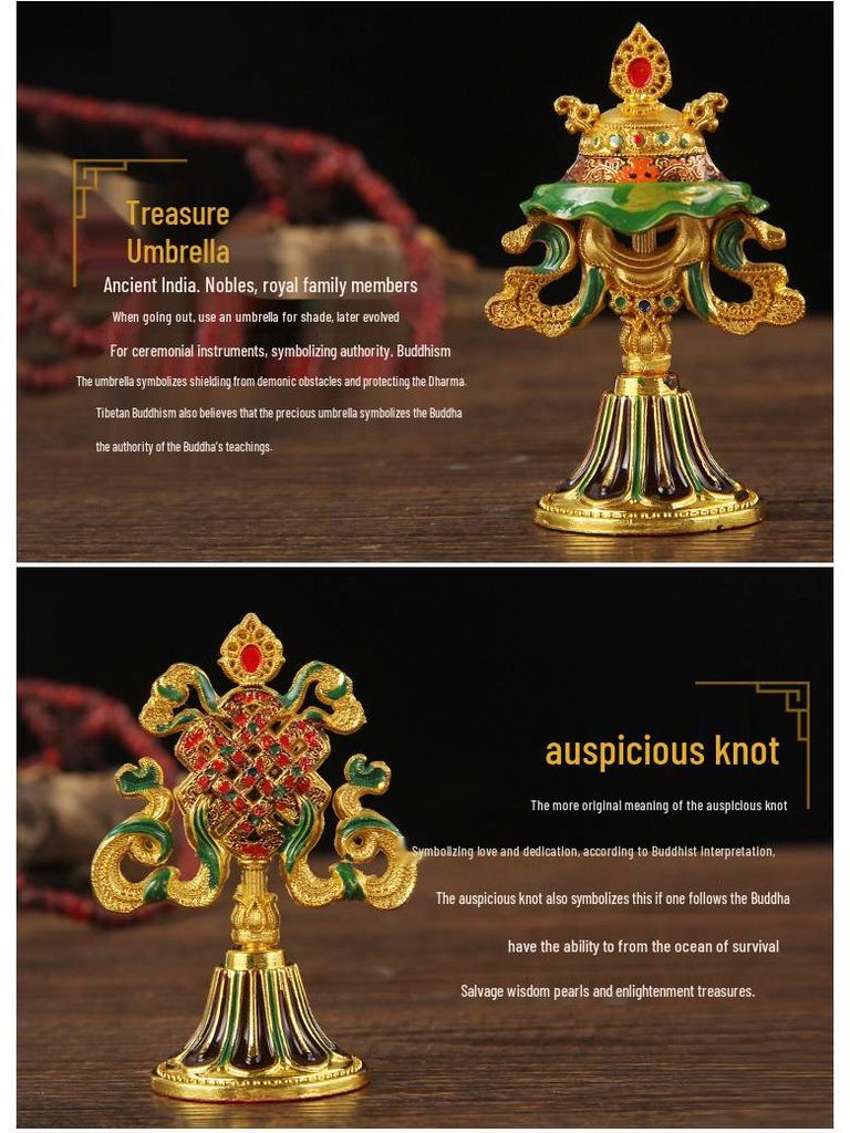 Nepalesische Dharma-Ornamente: Set der Acht Glückssymbole