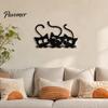 Metal Cat Wall Art Black Art, Cartoon Kitten Silhouette Decoration, Decorative Minimalist Sculpture for Lovers, Room Living Patio Decor Funny Animal
