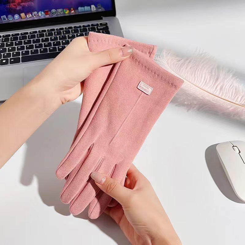 Winter Gloves, German Velvet Gloves, Women's Split Finger Warm Gloves