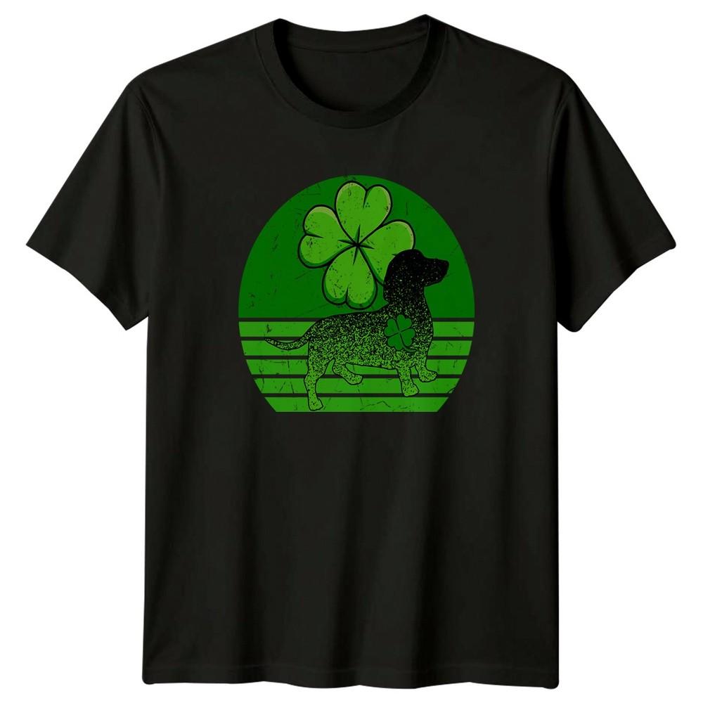 Lucky Wiener Dog Dachshund Clover TShirt Dachshund Owners St Patricks Day