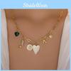 Heart Shape Necklace With Floral Pendant For Women Fashion Jewelry