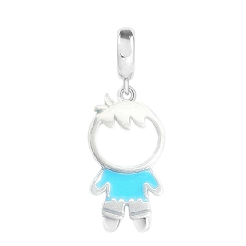 Liten flicka Liten pojke Berlockpärlor Hänge Passar Orm Silverarmband Halsband För DIY-smycken Kvinnors Gåva