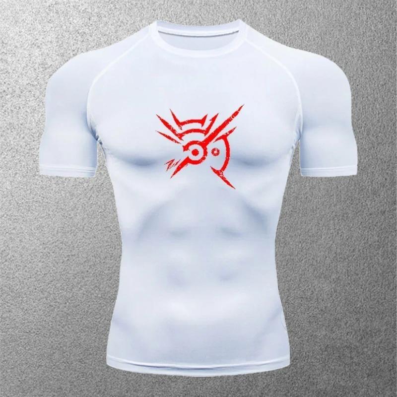 

Summer Short Sleeve Gym Fitness Compression Quick-Drying Sweatshirt Tops Fitness for Men s Casual Breathable T-Shirt High Elasticity XXXL