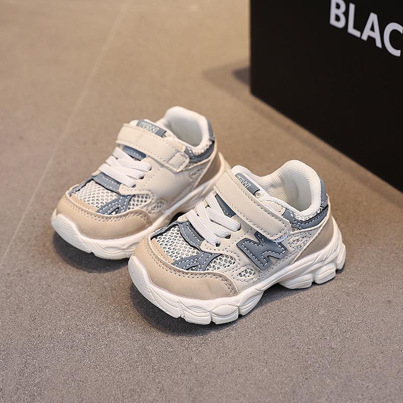 Summer new baby shoes boys' breathable single mesh shoes toddlers girls' dad shoes soft sole non-slip walking shoes