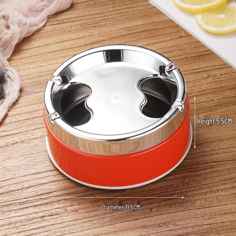 Creative Stainless Steel Ashtray with Lid - Anti-Fly, Ideal for Office, Bathroom, or Living Room
