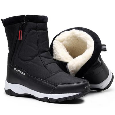Fashion Snow Boots For Men Women Plush Warm Winter Boots Side Zipper Outdoor Hiking Shoes Cotton Boots Non-Slip Men Ankle Boots