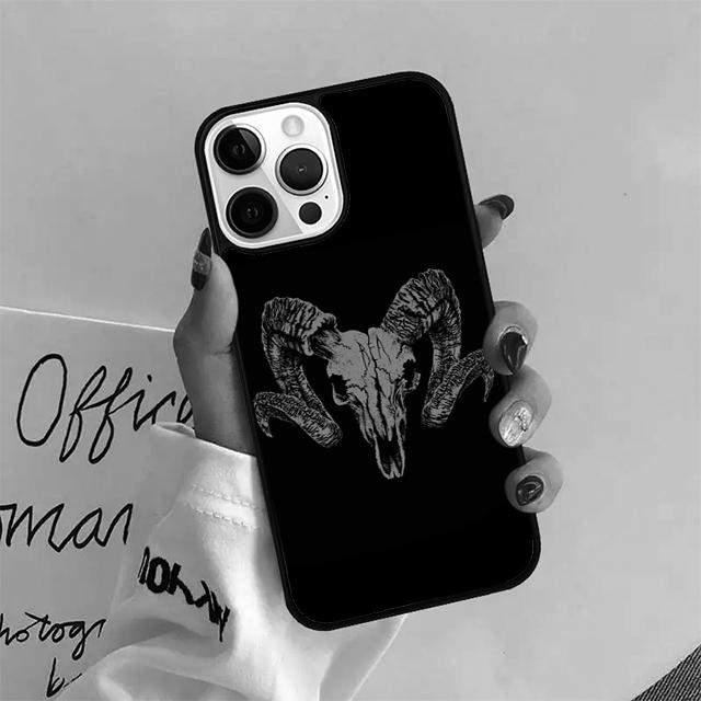 Satanic Scary Skull Coque Shell For iPhone 17 Air 15 16 14 13 12 Pro Max 11 Pro Max Plus Phone Case Cover