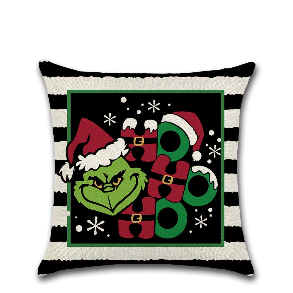 New Christmas Pillow Cover Elk Snowman Linen Sofa Pillow Household Products