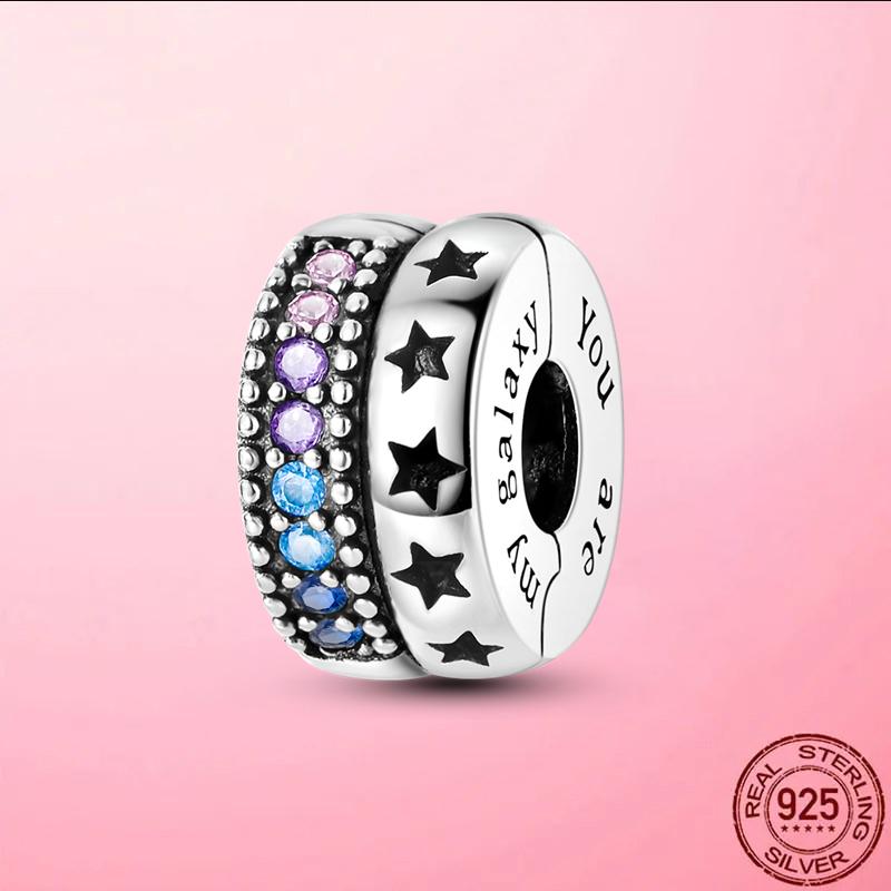 925 Silver Safety Chain with Heart Charms DIY Jewelry Fit Original Bracelet Beaded Accessories