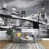 Wallpaper 3d Mural Bridge Europe and America City Scenery Black and White Landscape Mural Background Wall Paper