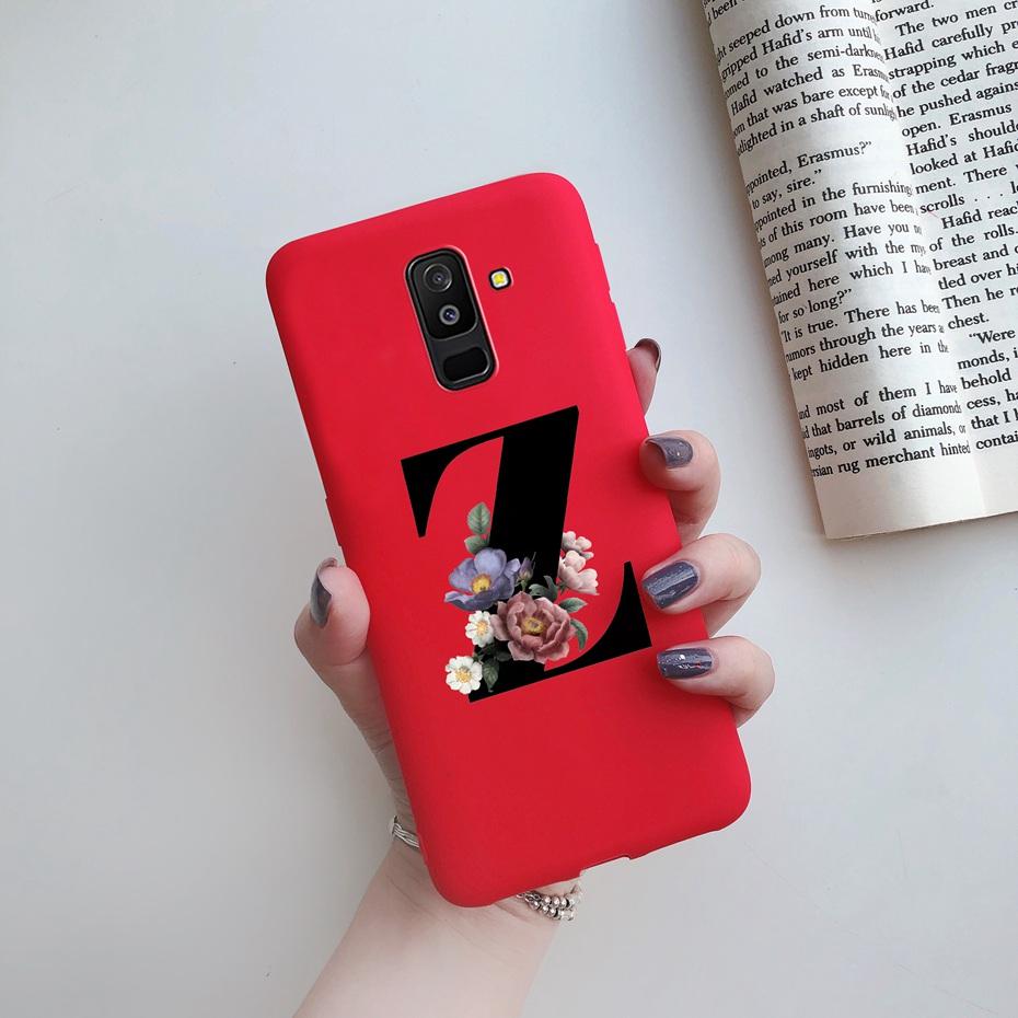 for Samsung Galaxy A6 2018 phone case A600 A600F for Samsung A6 a 6 plus 2018 A605 A605F A6plus case Beautiful 26 Letters cover