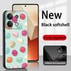 Cute Macaron Cute Lovely Design Phone Case For Redmi Note 14 13 12 11 Pro Plus S 5G 14C A3 Soft Black Phone Cover