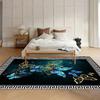 Teppiche für Wohnzimmer Türkis & Gold Schmetterling Griechisches Muster Schlafzimmer Läufer Weicher Schlafzimmerteppich mit luxuriösen Schmetterlingsmotiven Geschenk