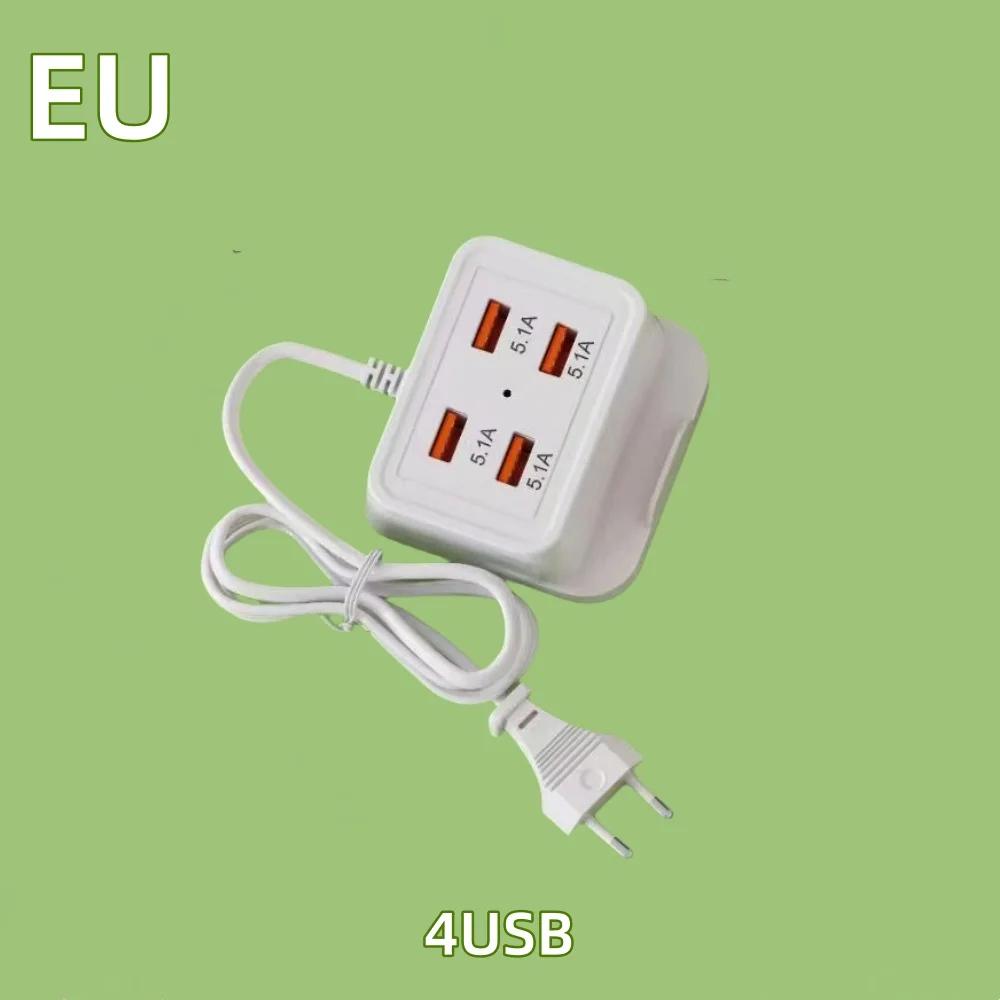 USB Power Adapter With Surge Protection USB Charging Station And Multifunctional Phone Holder 4-Port Power Adapter For Home