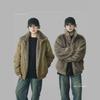 Reversible Warm Thickened Stand Collar Cotton Jacket Men Women Loose Fit Winter Outerwear In Black Gray Khaki