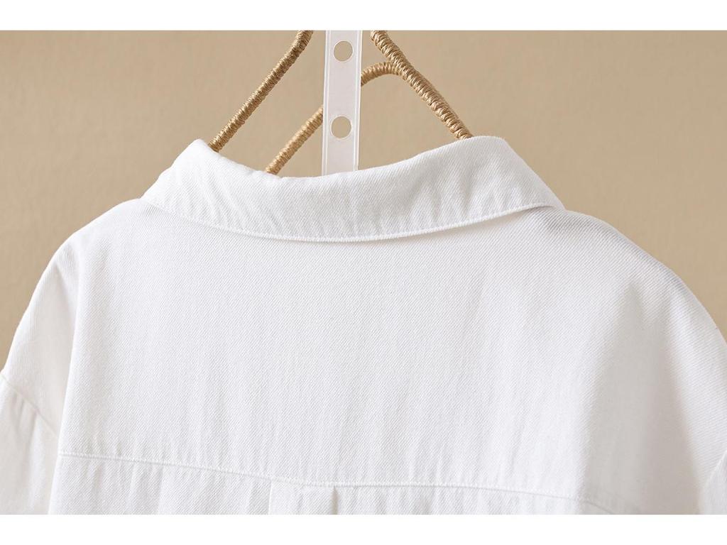 2026 Spring/Autumn Solid Color Brushed Cotton Long-Sleeve Unisex Japanese Casual Shirt