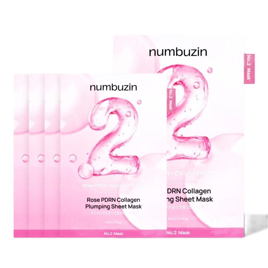 NUMBUZIN Maska w płachcie No.2 Rose PDRN Kolagen Ujędrniająca 33ml*4SZT.