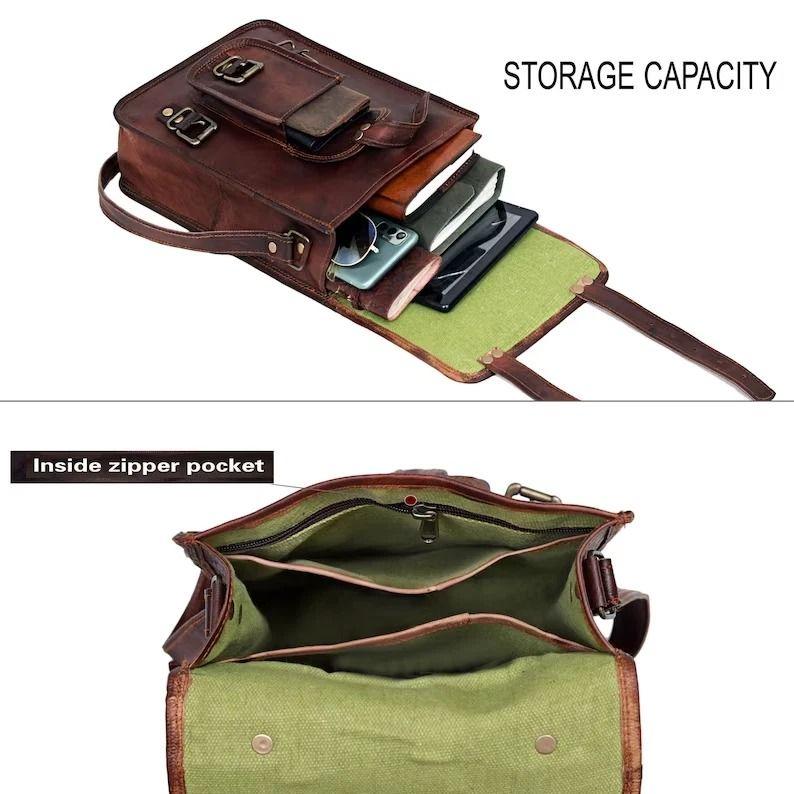 Bag Leather Messenger Genuine Shoulder Men's Crossbody Men Vintage Travel Real