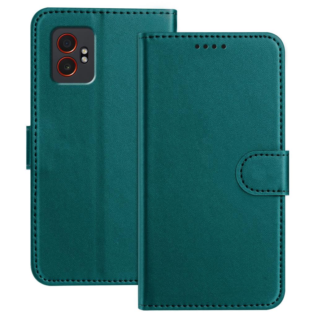 For Samsung Galaxy XCover7 Pro Leather Case Wallet Stand Solid Color Anti Drop Phone Cover