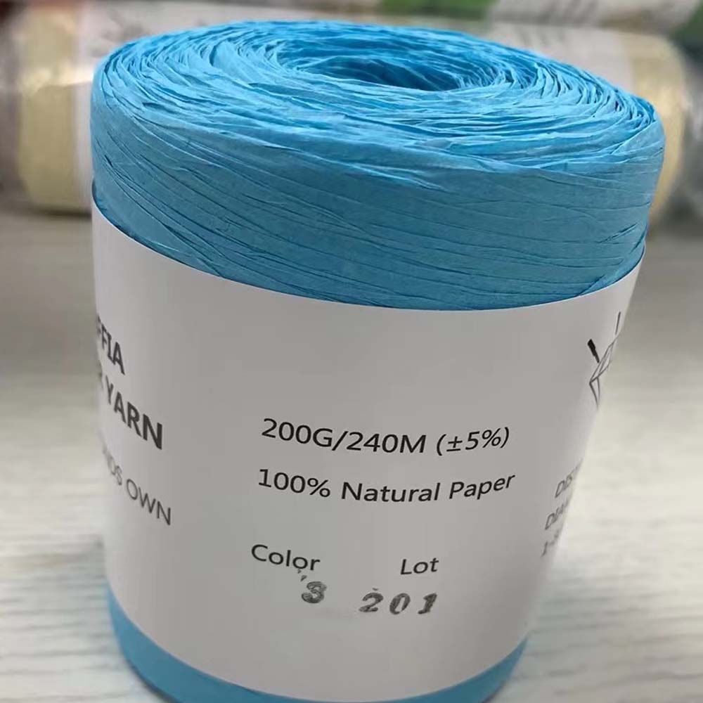 

100% RAFFIA Natural Fiber Paper Straw Summer DIY Hand Knitting Crochet Yarn Thread Hat Bag Beach Slippers Basket 240M/Roll