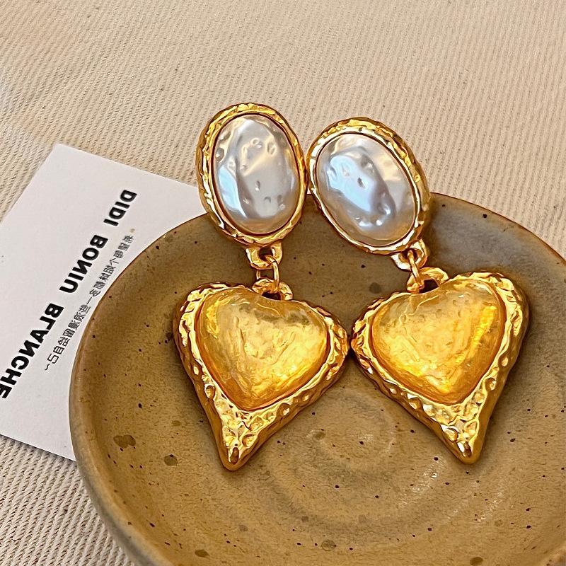 Vintage Heart Drop Earrings for Women Hyperbole Earring Party Jewelry Accessories Gift