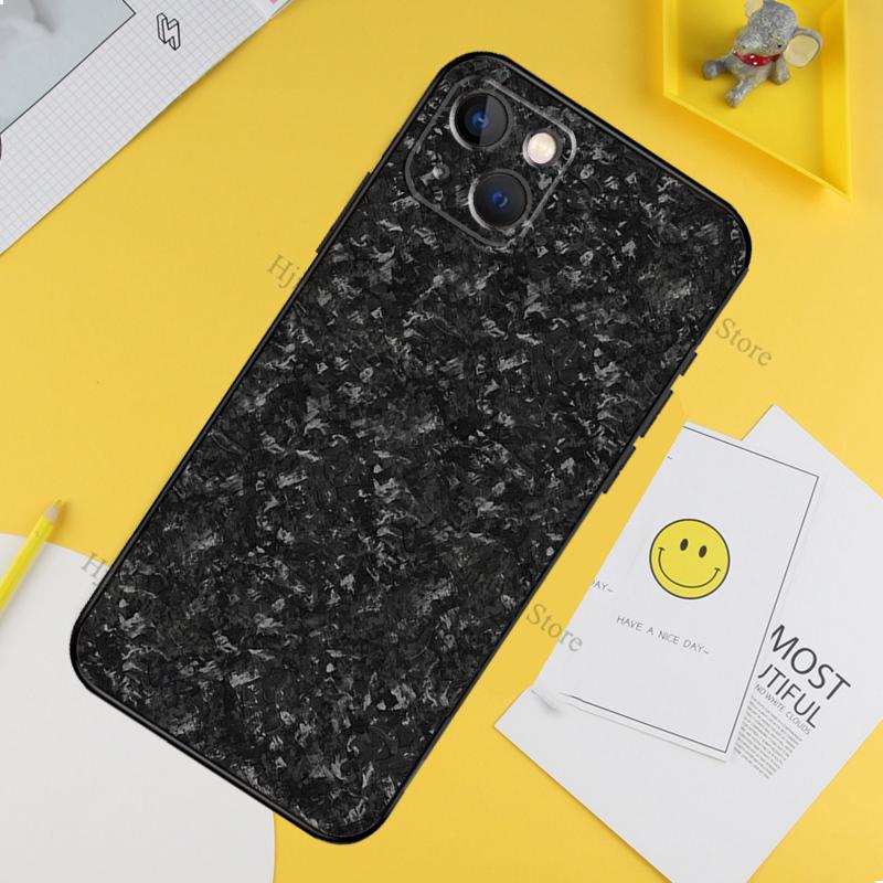 Forged Carbon Phone Case For iPhone 13 12 11 14 15 16 Pro XS Max XR X Silicone For iPhone 12 Mini Plus Cover