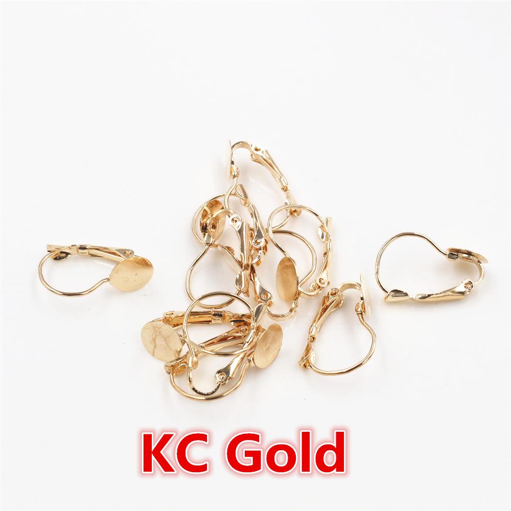 

8mm 50pcs/Lot 5 Colors Plated French Lever Back Earrings Blank/Base,Fit 8mm Glass Cabochons,Buttons;Earring Bezels
