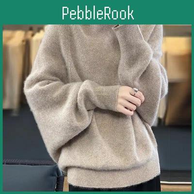 Women Sweater Winter For Autumn Thickened Pullover Warm Hooded Knitted Stretchy Long Sleeve Oversize Jumper Tops