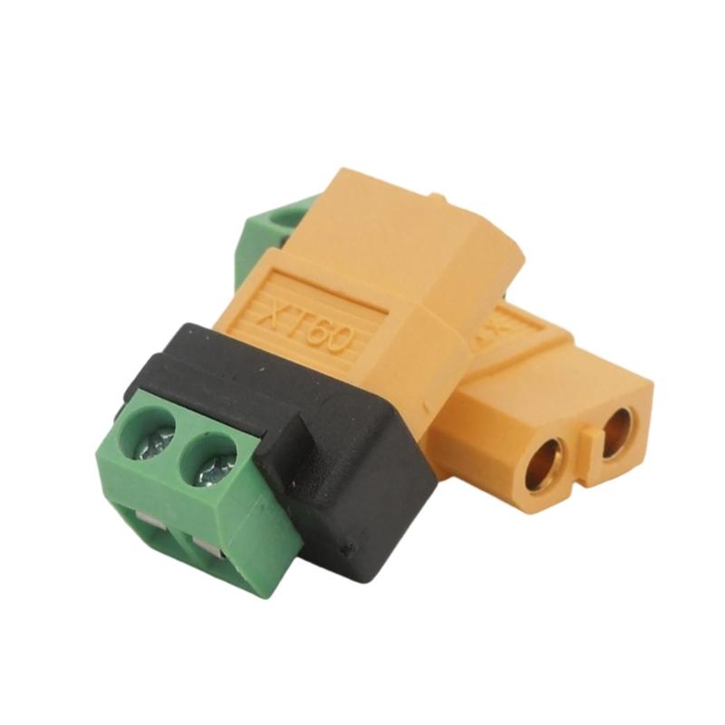 Bidirectional Use Solderless Adapter XT60 Female to 2P Terminal for Balance Chargers Outdoor Power Supplies