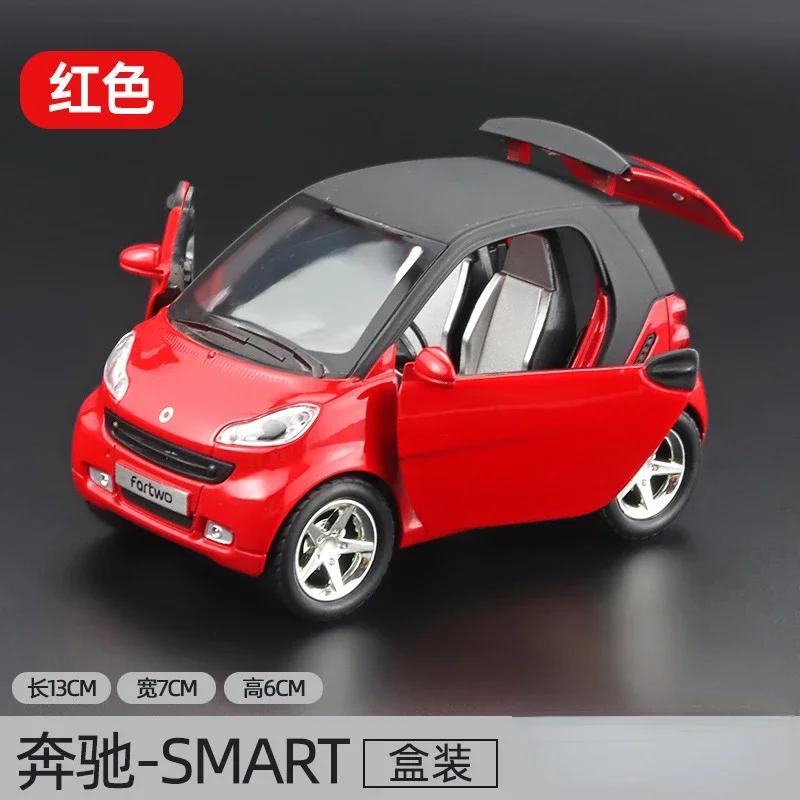 

1:32 Benz SMART Cute Alloy Model Car Metal Diecast Car Simulation Sound And Light Pull Back Toy Car For kids Collection Gifts