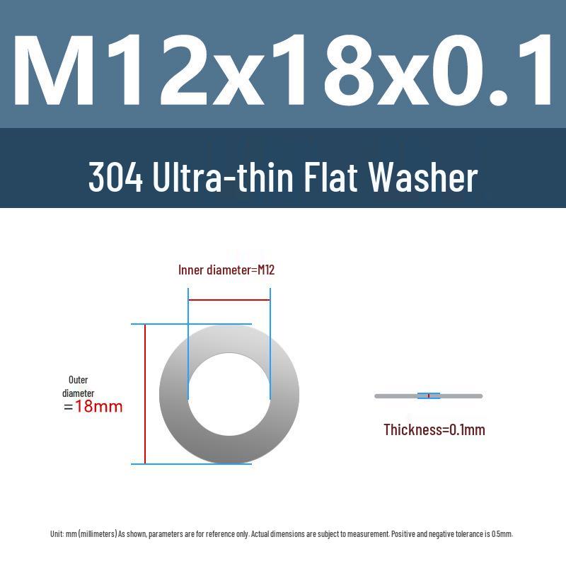 Yigu 304 Stainless Steel Flat Washer Shim Ring (Sizes M3, M4, M5, M8)