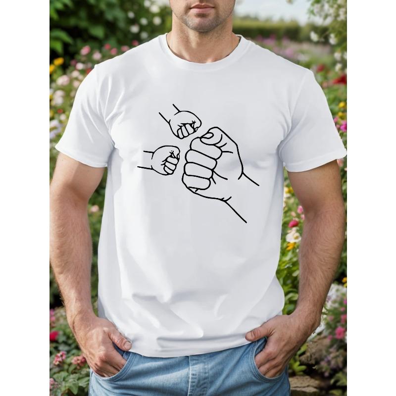 European Size Men's Summer Short Sleeve T-Shirt for Dad and Son