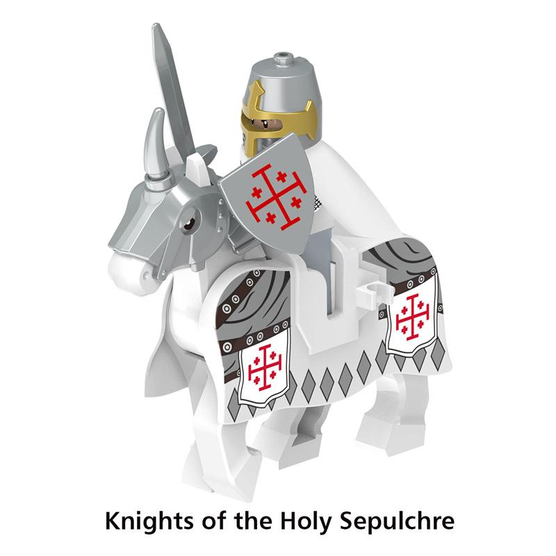 Medieval Figures Middle Ages Rome Warrior Golden Knight Horse Hawk Castle King Dragon Knights Building Blocks BricksToys gifts