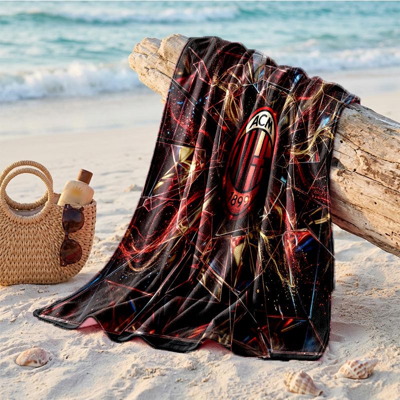AC Mailand Print Mikrofaser Strandtuch Schnelltrocknend Saugfähig Großes Handtuch für Strand Schwimmen Reisen