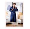 Men's Summer Lightweight European-Size Silk-Feel Mid-Length Cardigan Bathrobe Pajamas