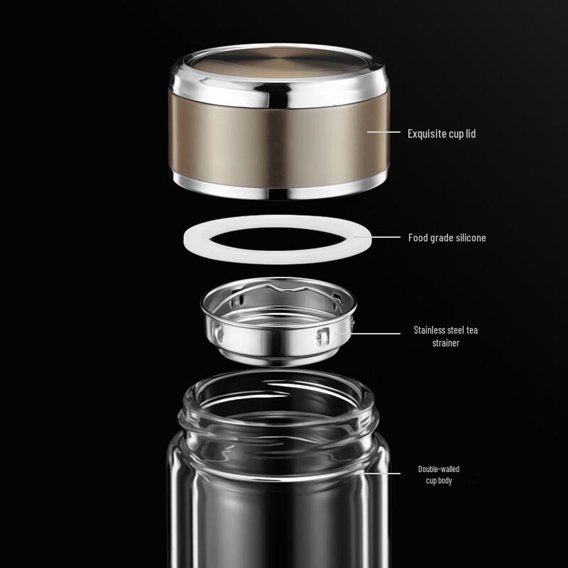 RELEA Ming Jue Double-Wall Borosilicate Glass Tea Mug