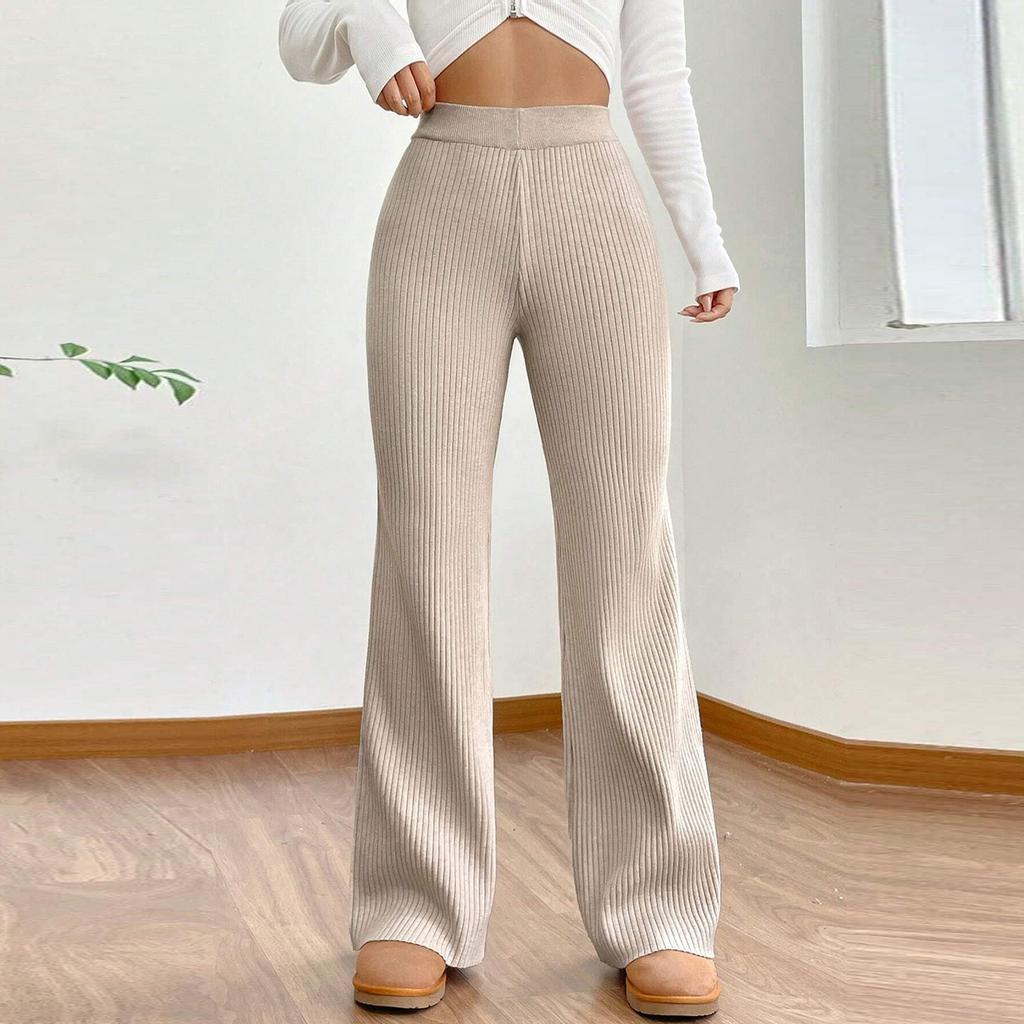 Women's Casual Fashion Solid Color Elastic Waist Drawstring Workwear Wide Leg Pants With Pockets