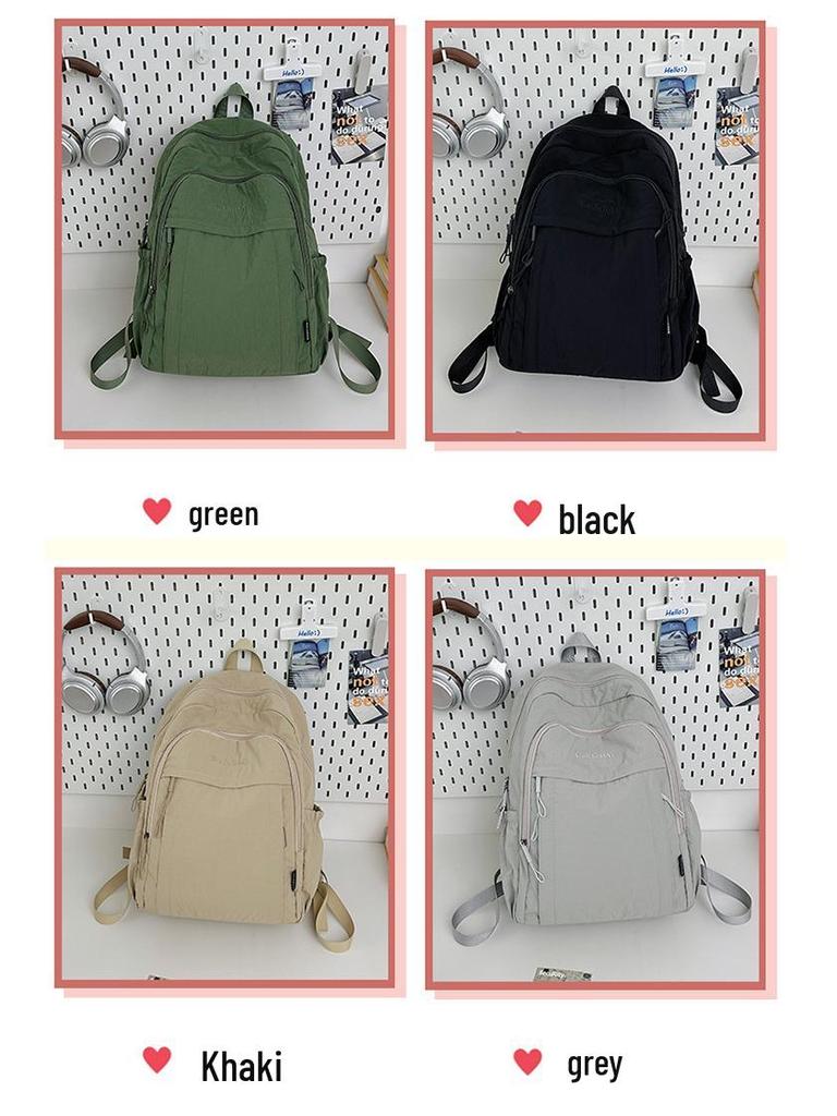 Rucksack mit großem Fassungsvermögen und einfarbig für Studentinnen, leichte Laptop- und Campustasche im japanischen und koreanischen Stil