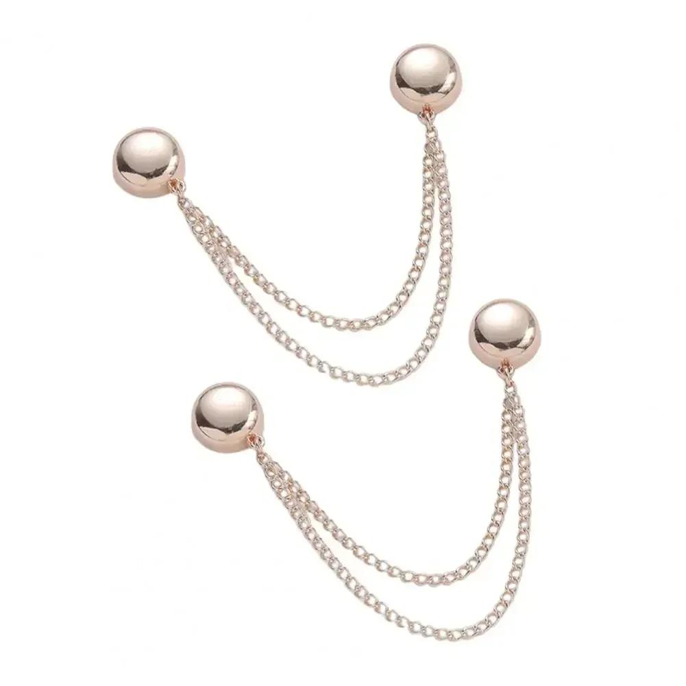 Multi-Function Magnetic Clothing Clip with Chain Metal Buttons Clip Clothes Scarf Trouser Legs Cuff Fixing Magnet Buckles